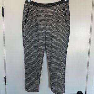 Wonen's Black and Gray Striped Pants